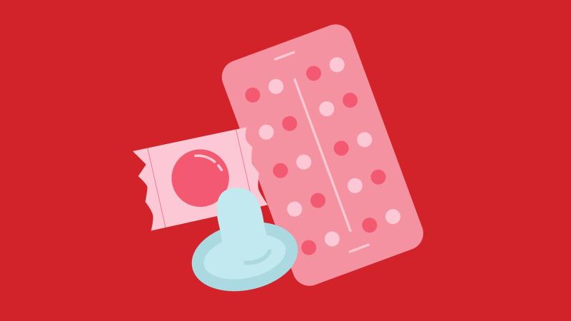 condoms and birth control package