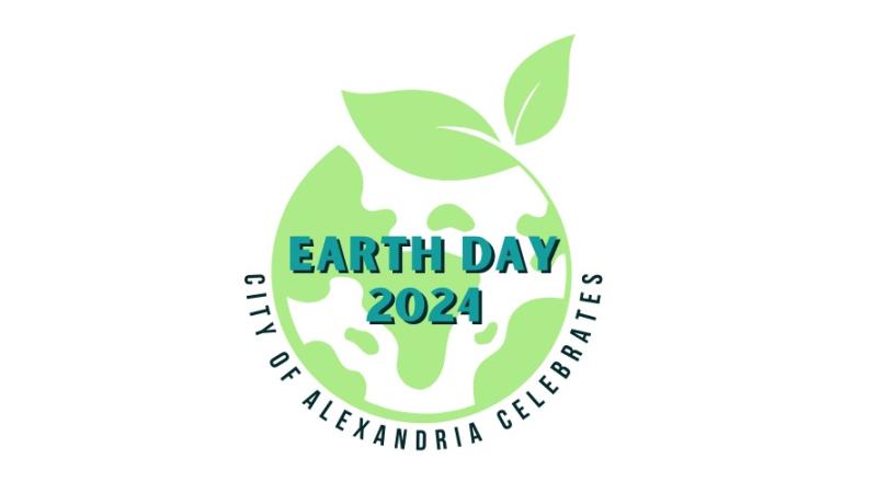 Earth Day 2024 logo (green earth image with text)