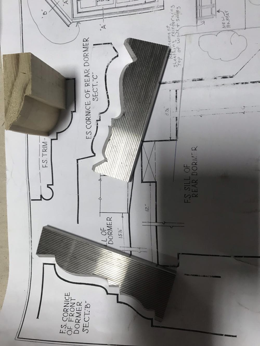 Crown molding and tooling shown with the HABS drawings