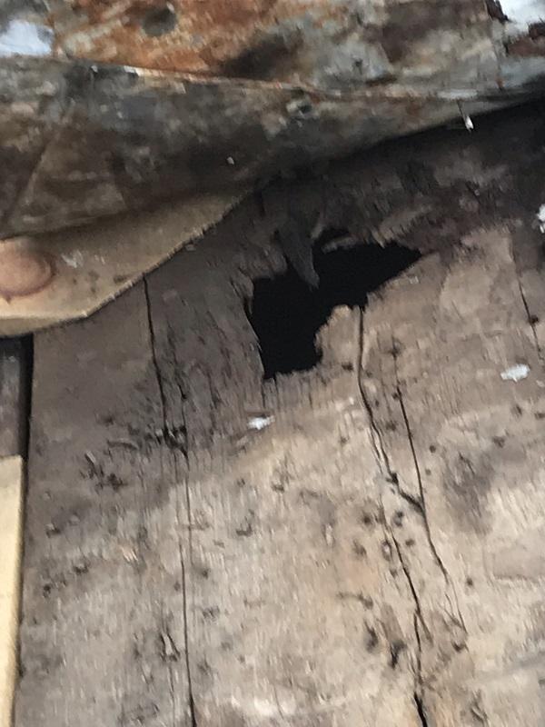 Rotted sheathing boards