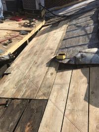 New roof sheathing installed