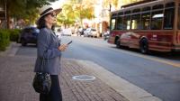 A person waiting for the bus