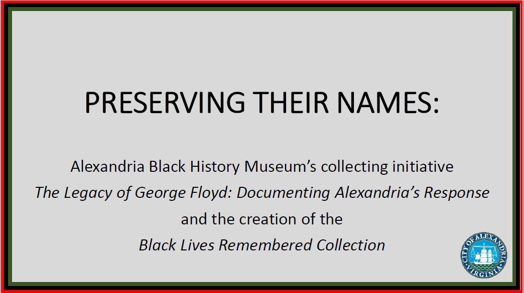 Black History Museum Preserving Their Names Exhibit cover page