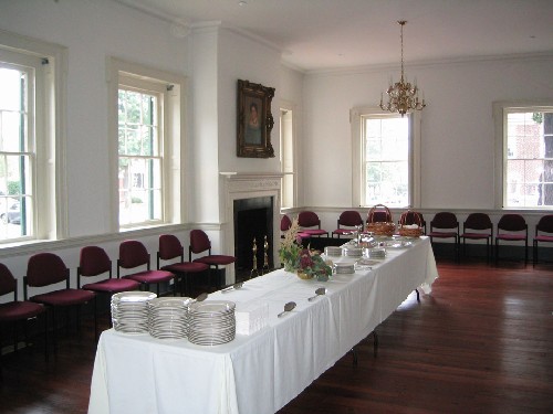 Buffet table in the Lloyd House Parlor