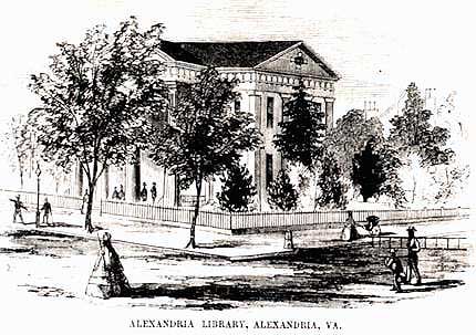 Black and white print "Alexandria Library, Alexandria VA"