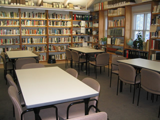 Watson Reading Room Interior with tables and bookshelves