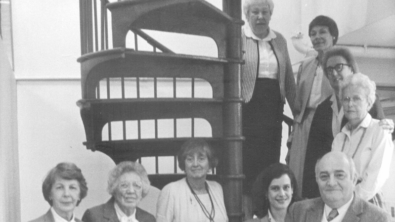 Alexandria Archaeological Commission members in the museum, 1980s