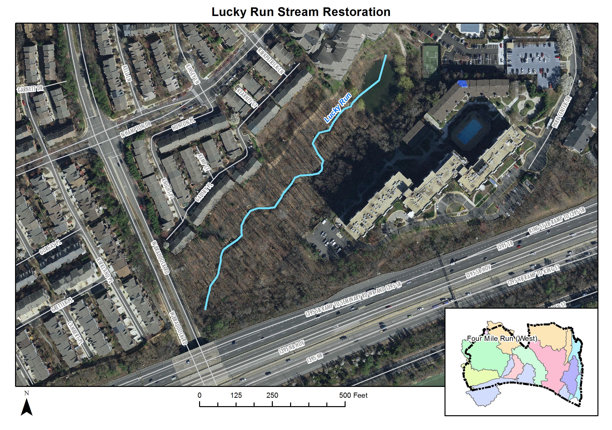 Lucky Run Stream Aerial Map