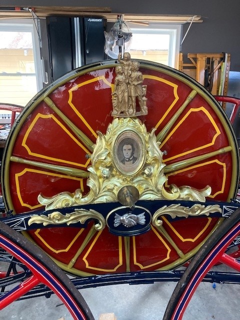 Detail of Hose Carriage, after Conservation in 2022