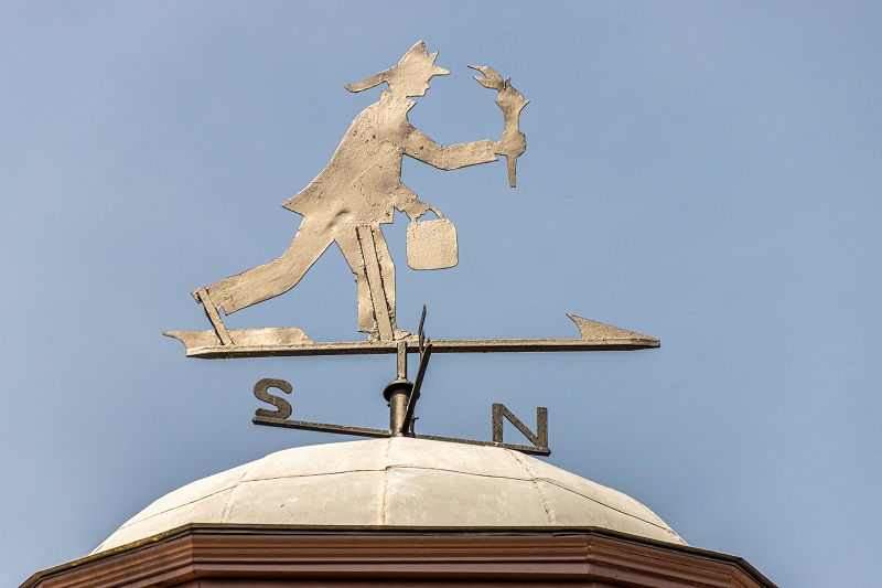 Weathervane depicting a firefighter