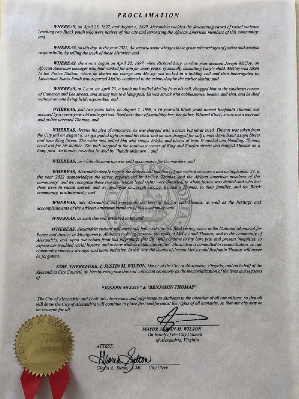 Proclamation for ACRP Soil Collection, 2022
