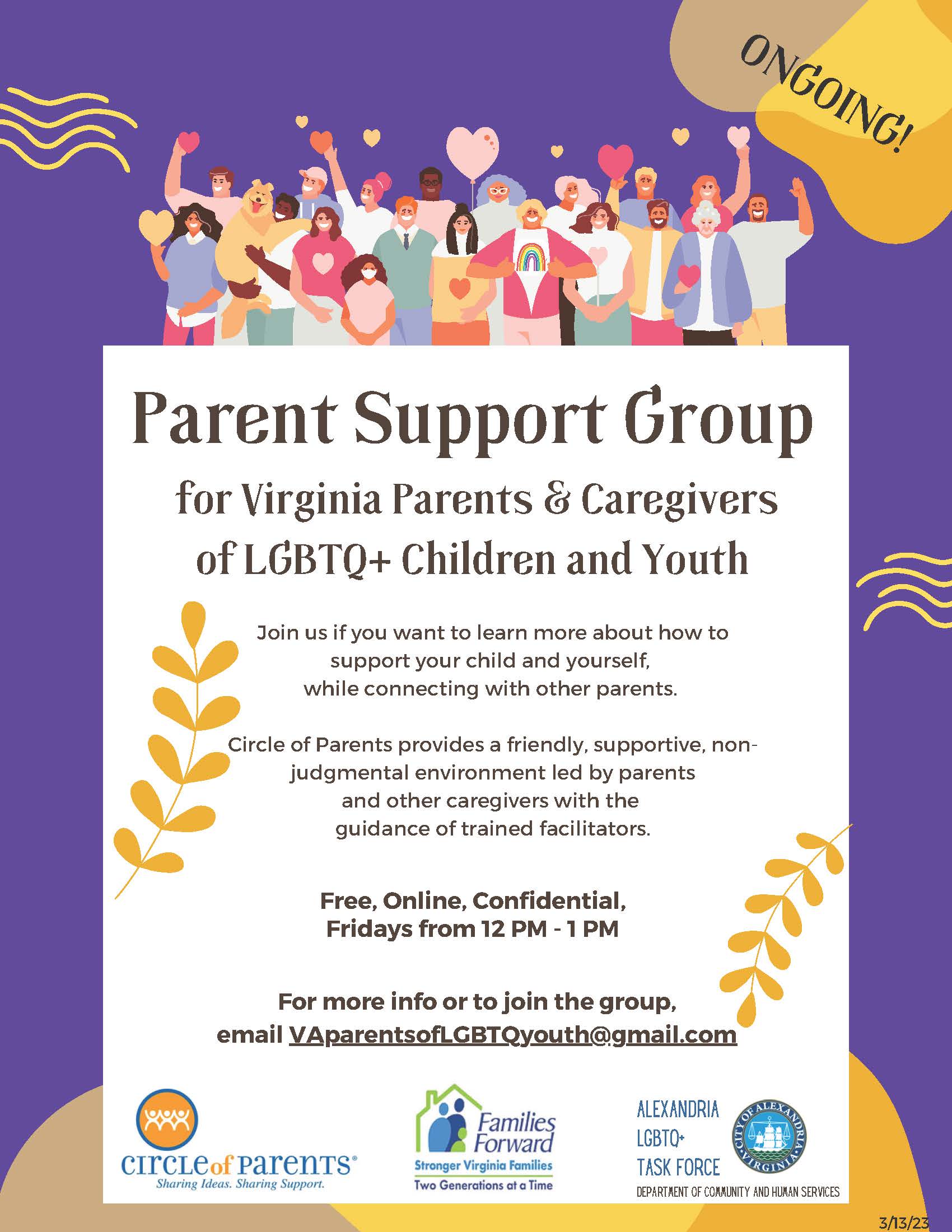 Parent Support Group Flyer Ongoing