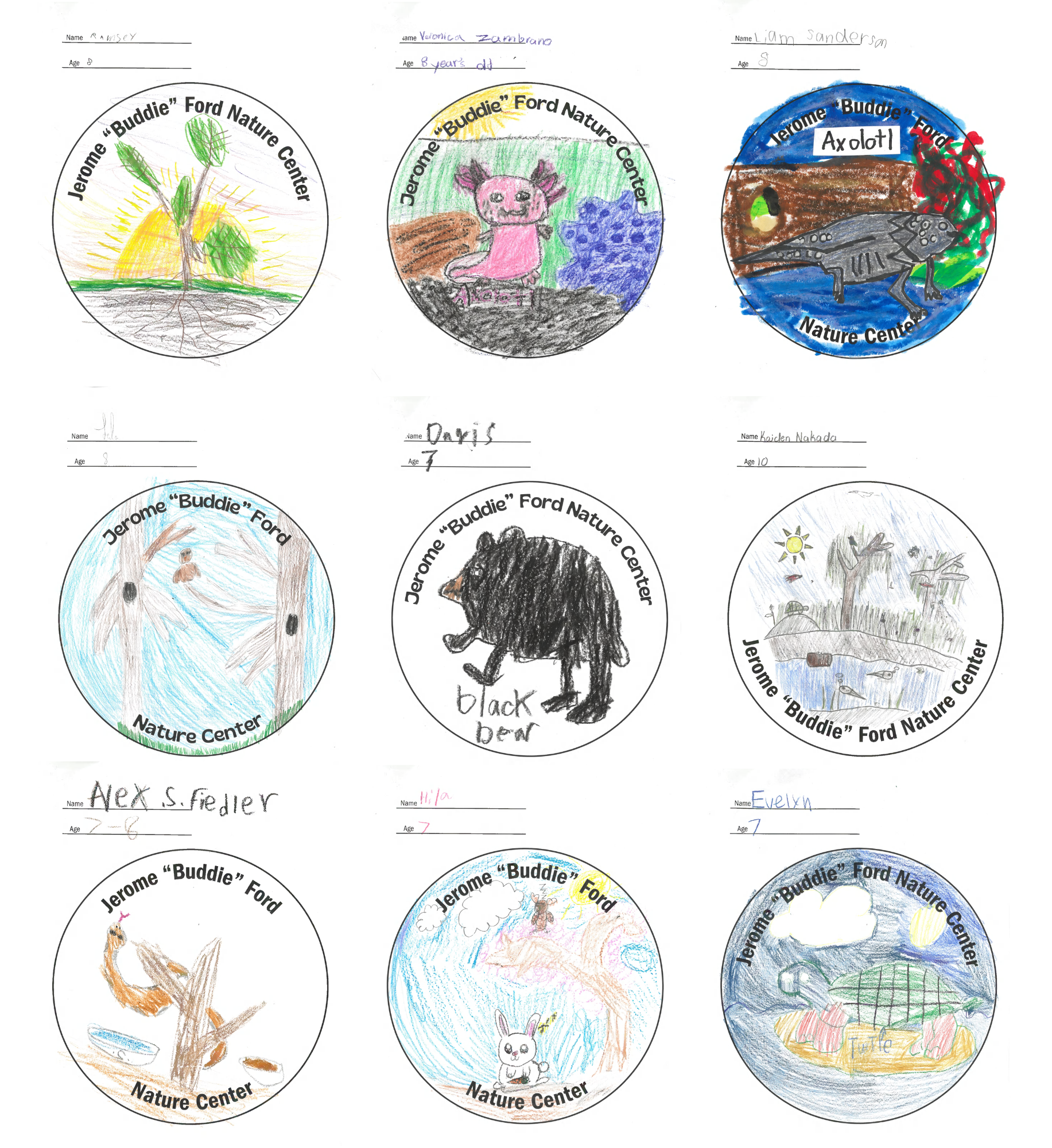 Nature Center Sticker Contest All Honorable Mentions