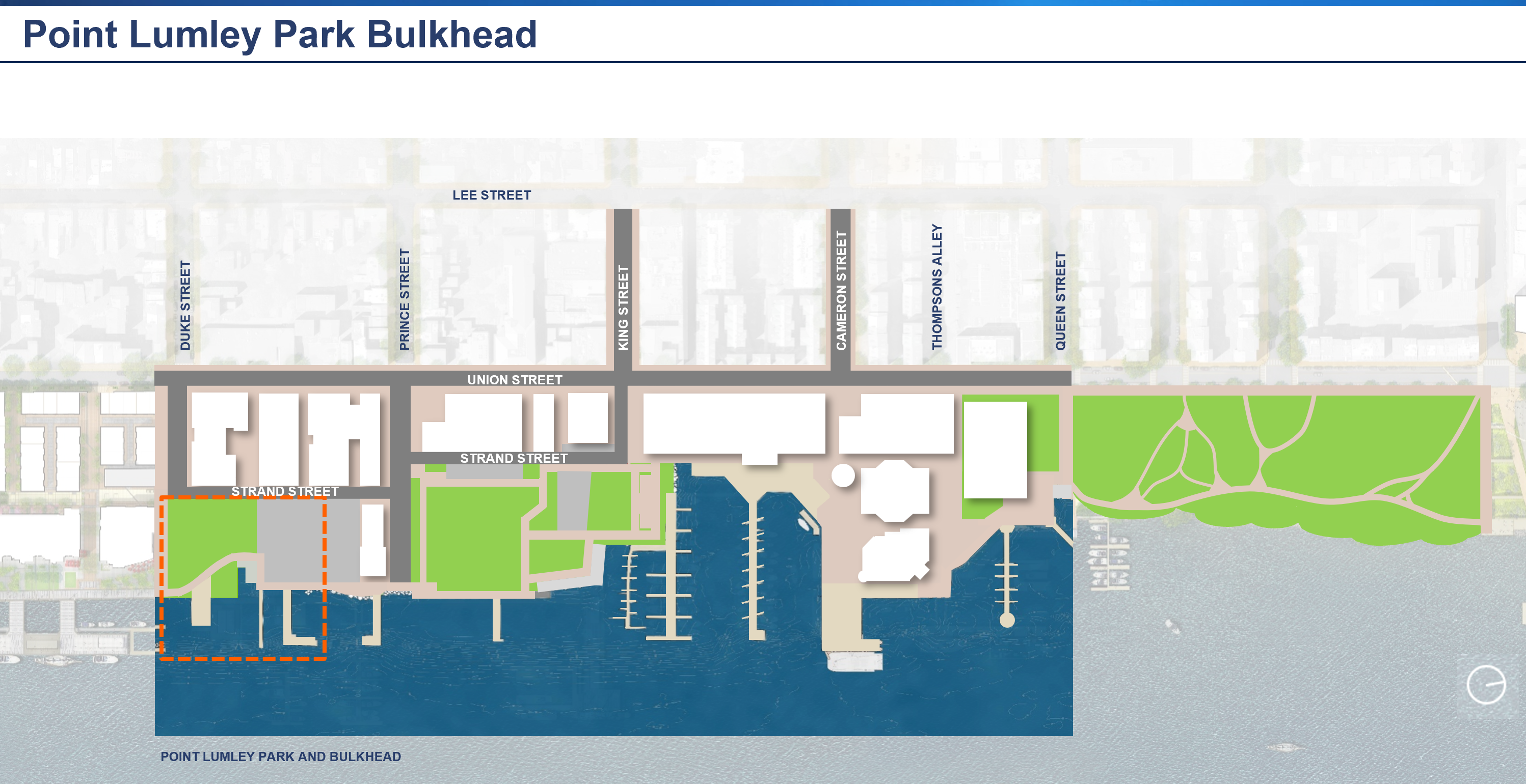 Rendering of Waterfront Project area showing location of Point Lumley Park