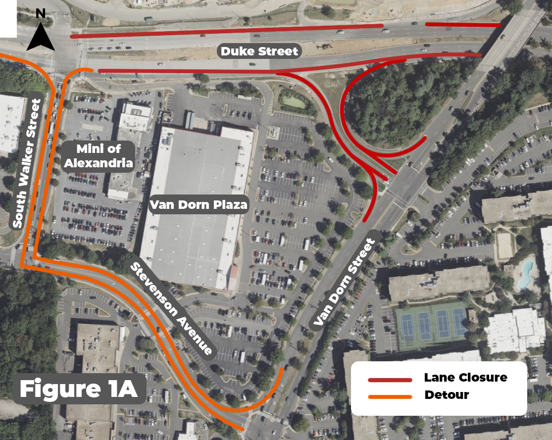 Lane closures and detour routes for the 5700-6000 Blocks of Duke Street beginning December 30.