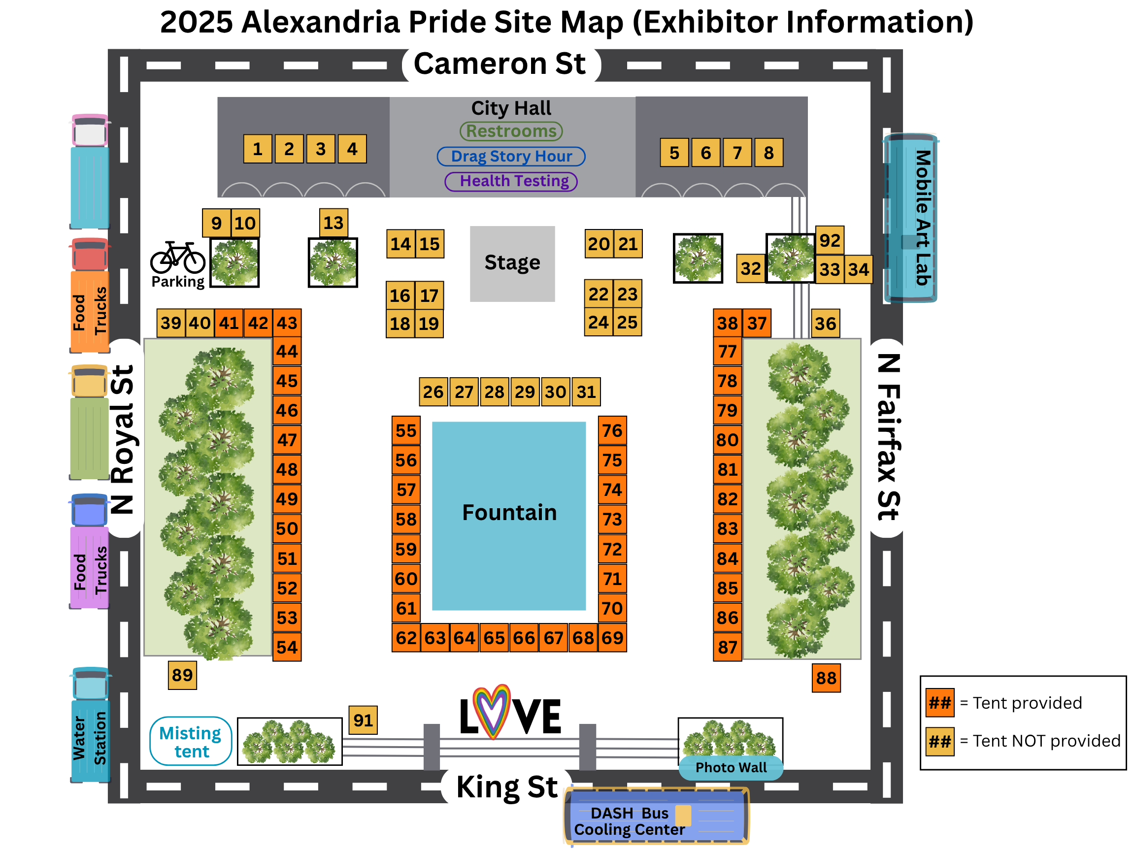 Exhibitor map for Alexandria pride