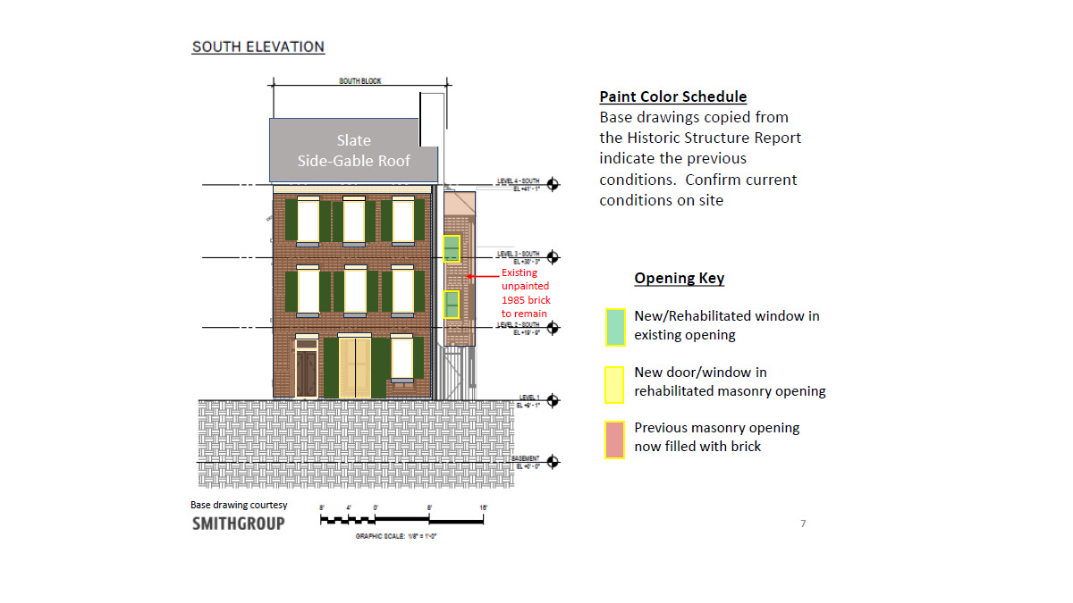 schematic showing paint colors