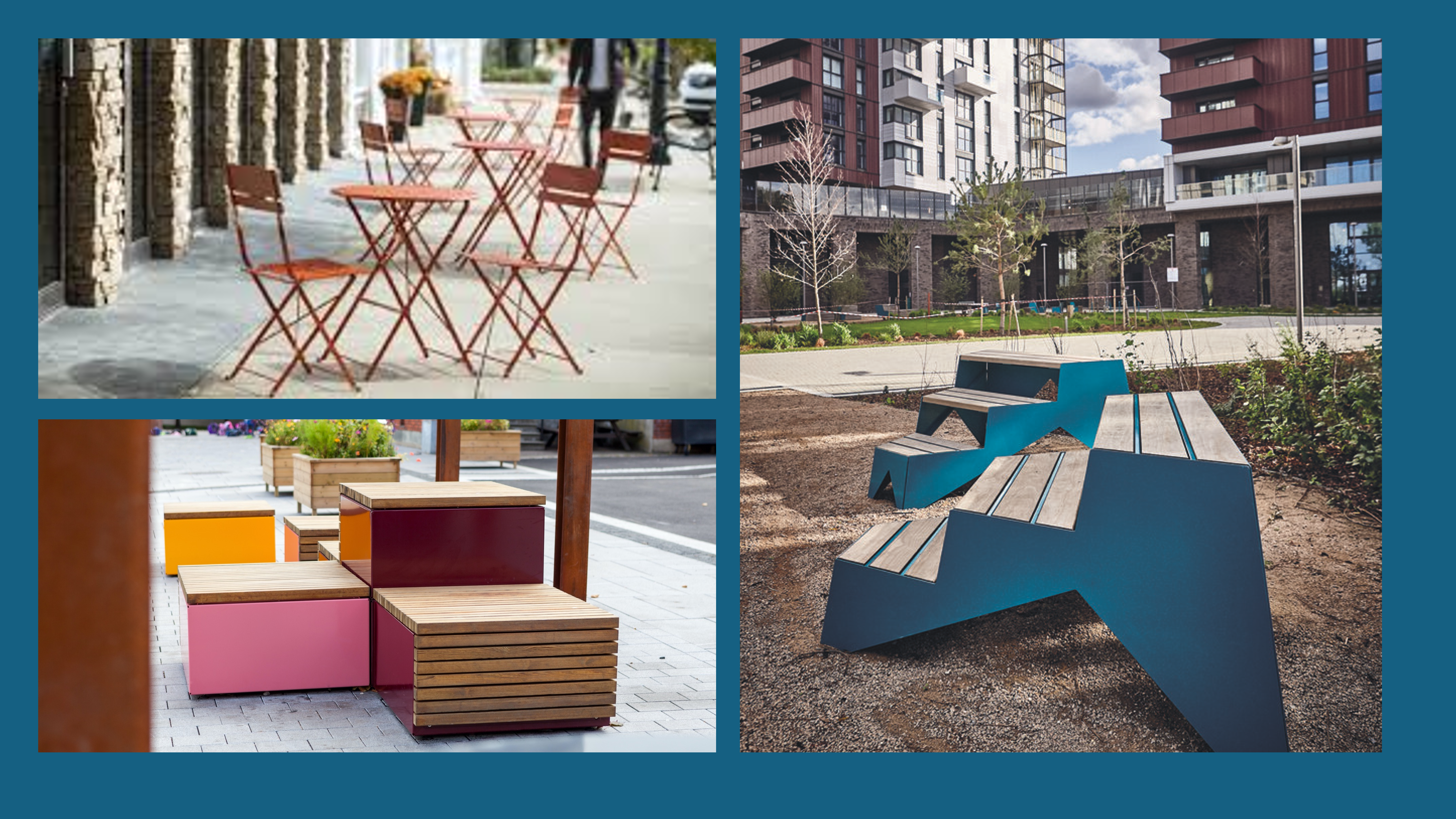 Materials and design inspiration used in the King Street-Strand Street Pedestrian Area elements.
