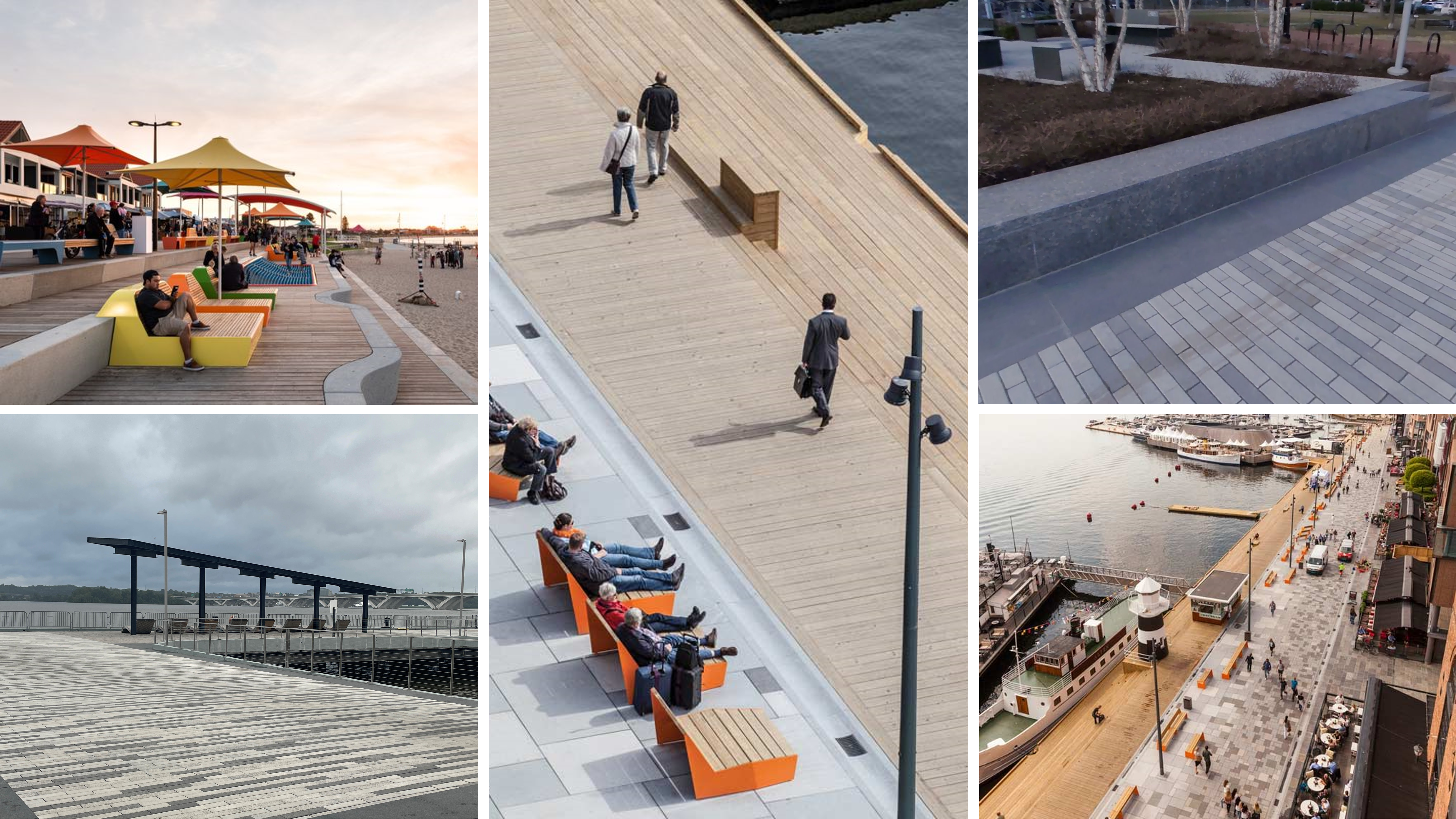 Images selected by the project design team to serve as inspiration for the promenade proposed for Point Lumley Park.