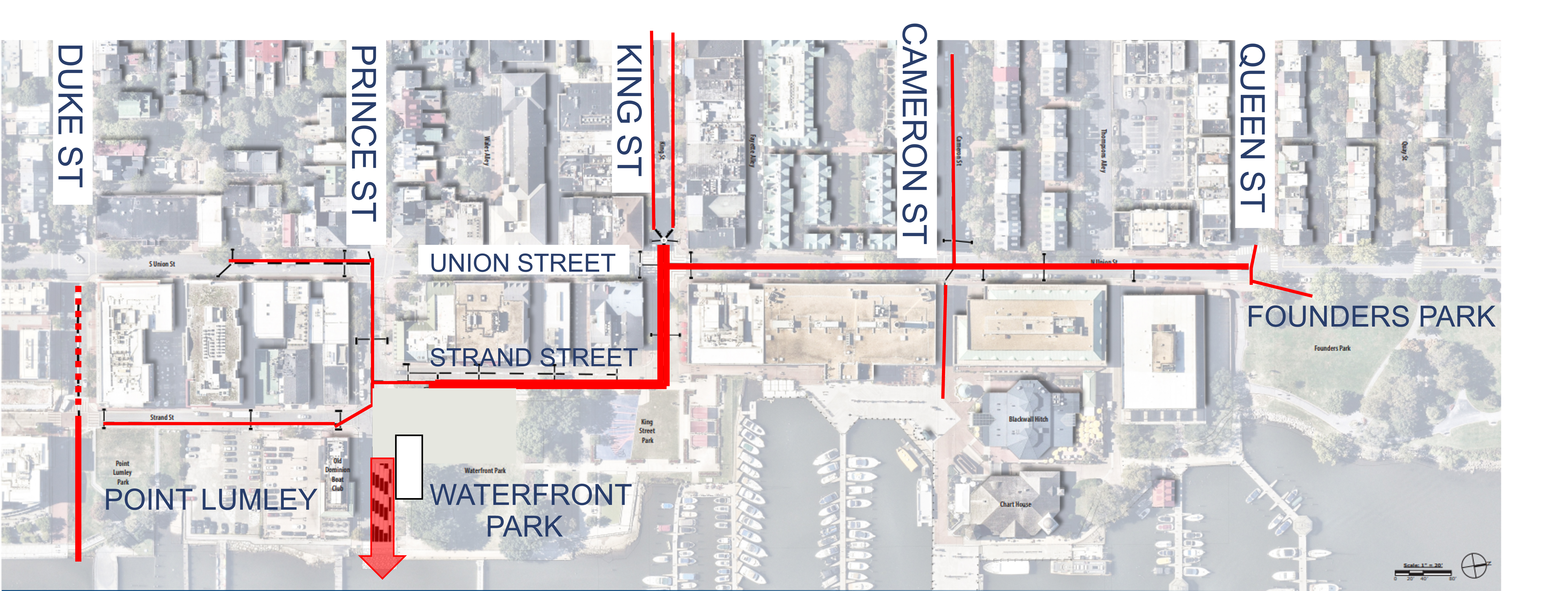 Diagram of Waterfront Storm Sewer Pipes