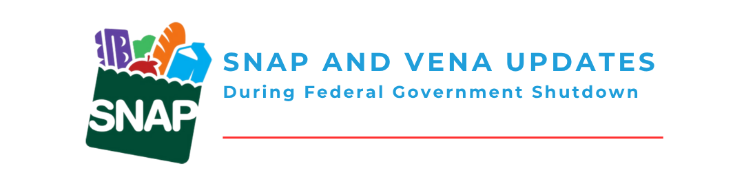 Banner for SNAP and VENA updates with food logo 