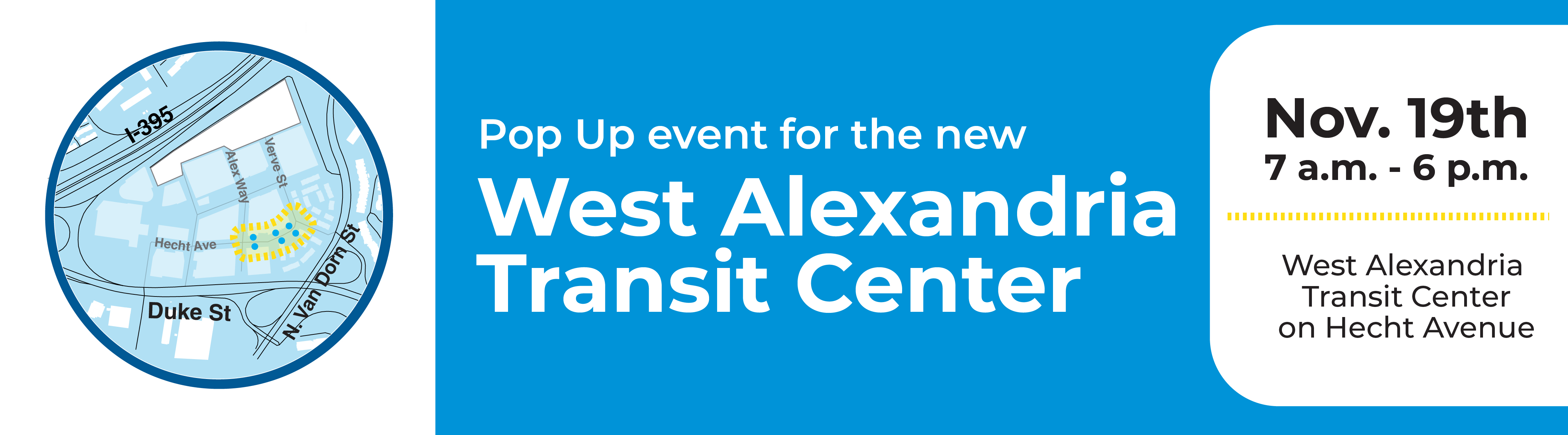West Alexandria Transit Center Pop Up event on November 19th