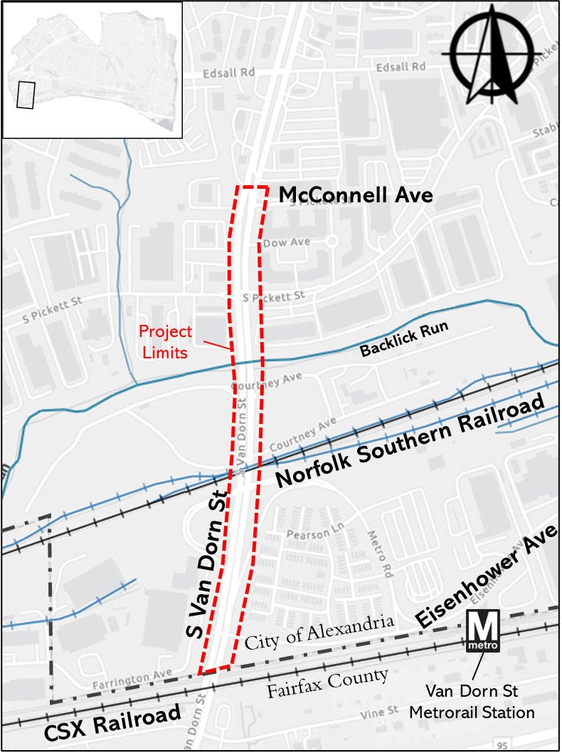 Van Dorn Street and Bridges Area Map