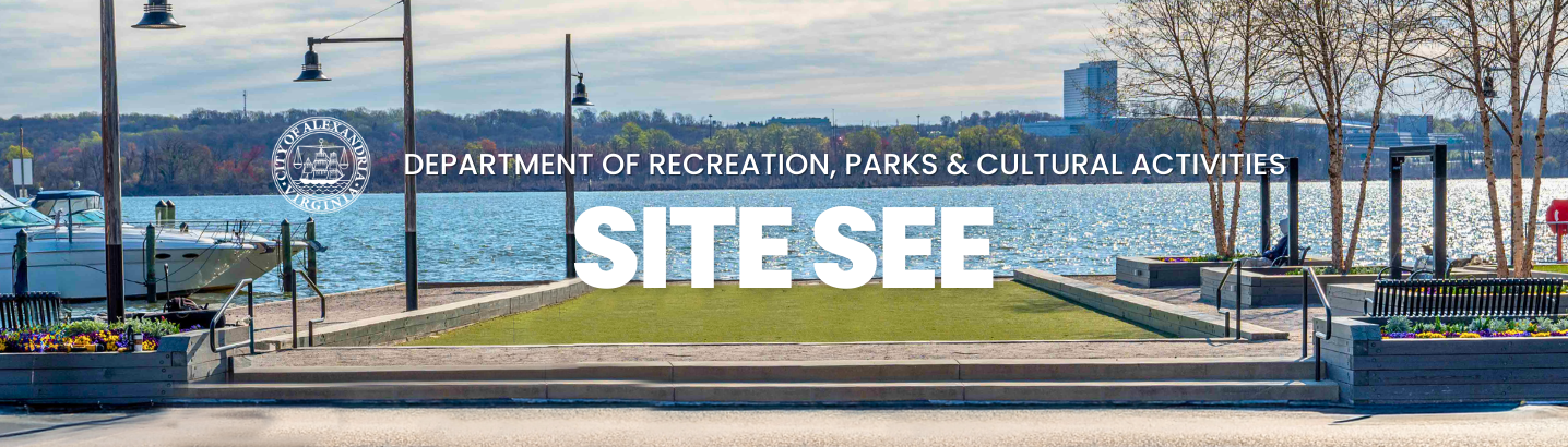 Waterfront park with COA seal and the words Department of RPCA Site See