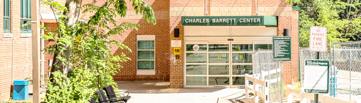 Charles Barrett center front view with the tree on the left side