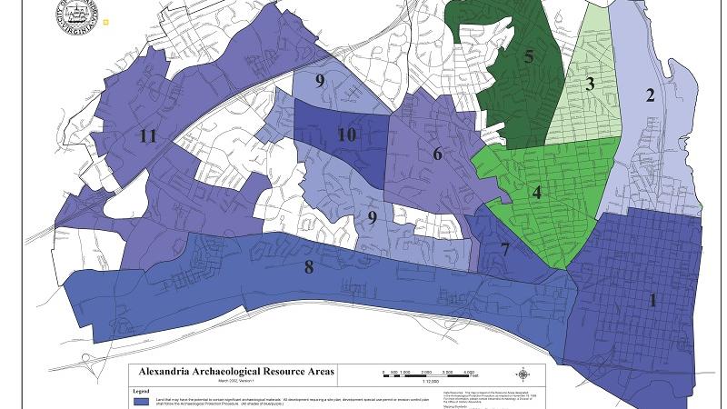 Alexandria Archaeological Resource Area Map