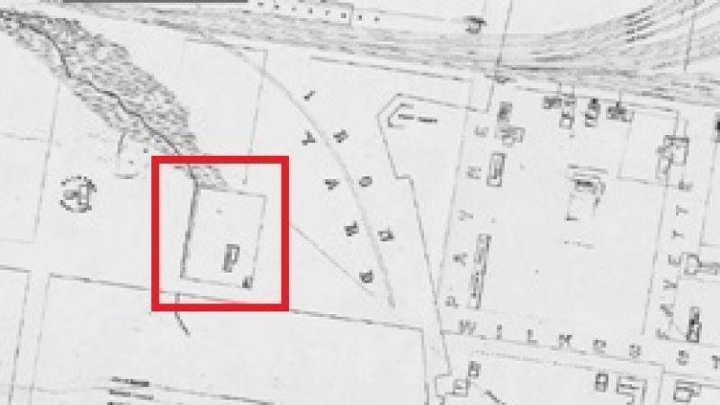 Kalorama Hospital indicated on map with red rectangle