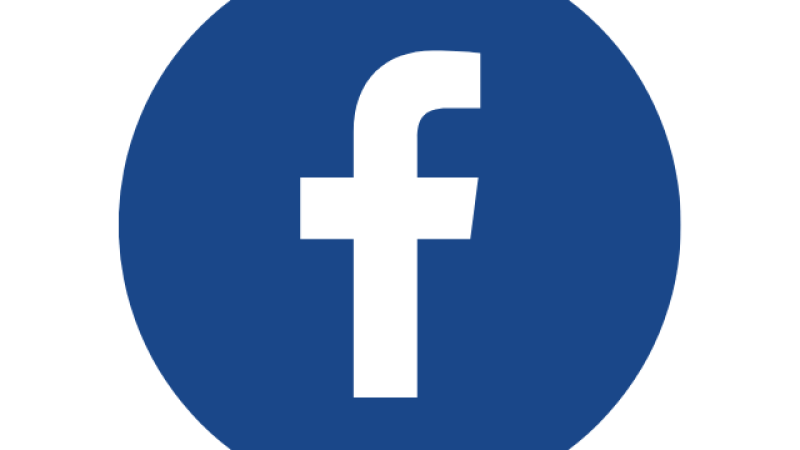 Logo for Facebook (white lowercase "f," blue background)