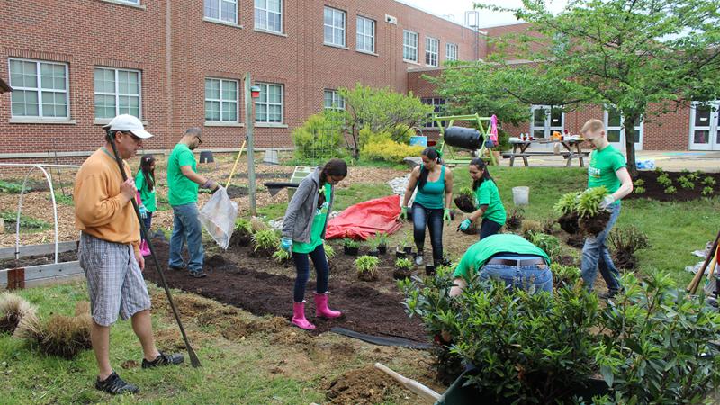 Photo of  gardening project at an Alexandria school