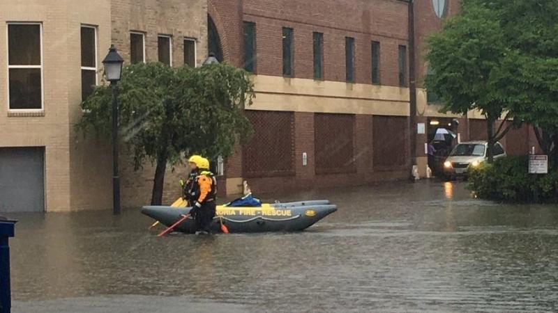 Swift Water Rescue in Old Town during flooding event