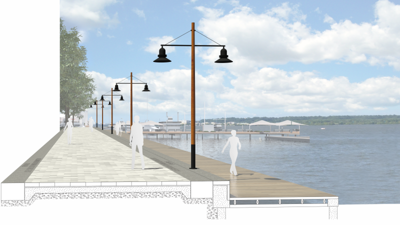 Waterfront Promenade Deck Rendering