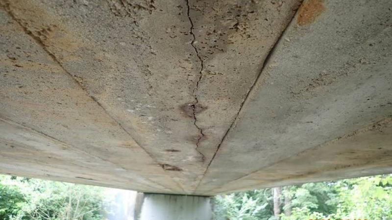 Four Mile Run Bridge Deck Damage Under