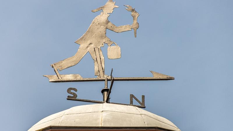 Weathervane depicting a firefighter