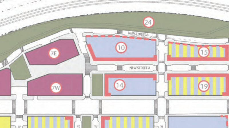 A small section of the planning drawing representing the North Potomac Yard project