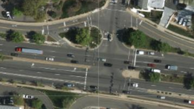 a aerial view of the Duke St and West Taylor Run Intersection