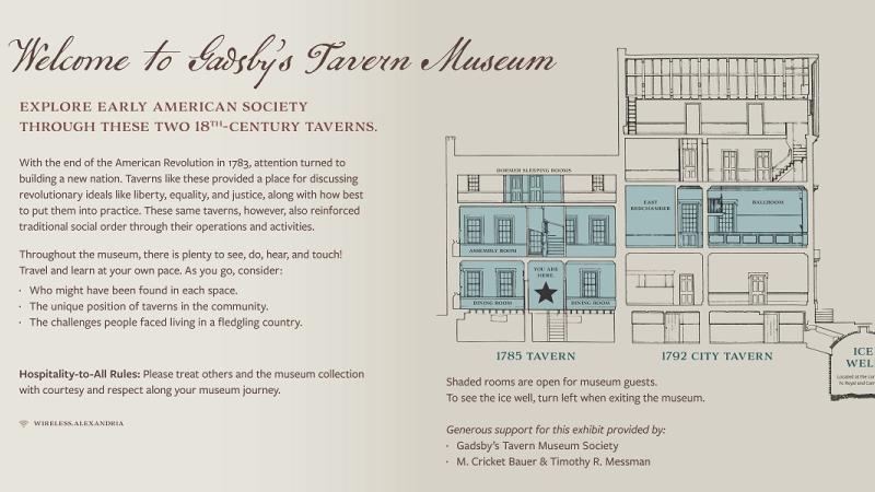Gadsby's Tavern Online Tour Welcome Panel
