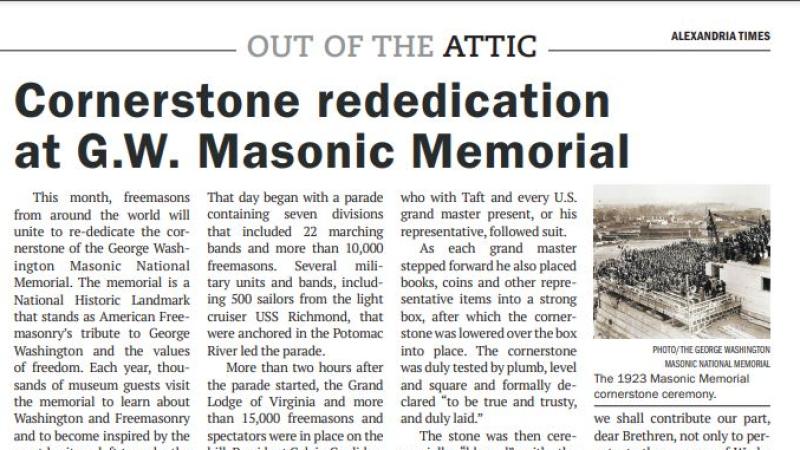 Out of the Attic article, Alexandria Times