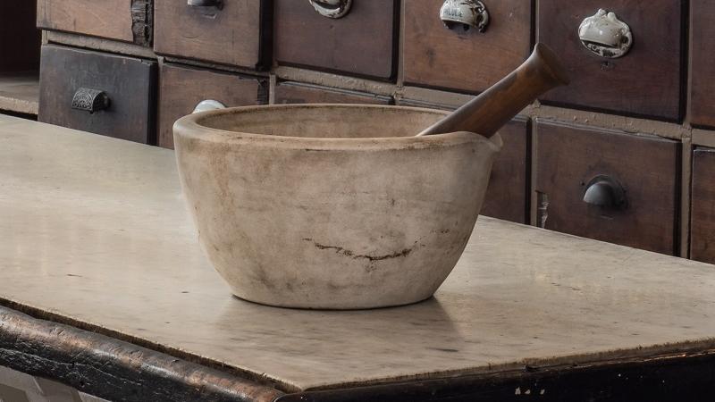 Mortar and pestle at the Apothecary Museum