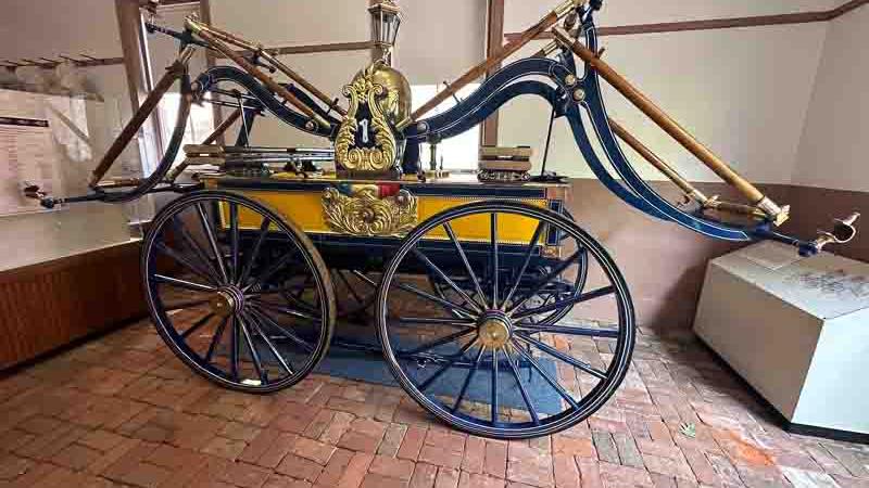 The Rodgers suction engine back in place in the museum