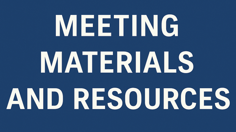 meeting materials and resources