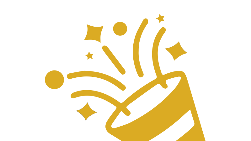 Icon of a cone with confetti coming out