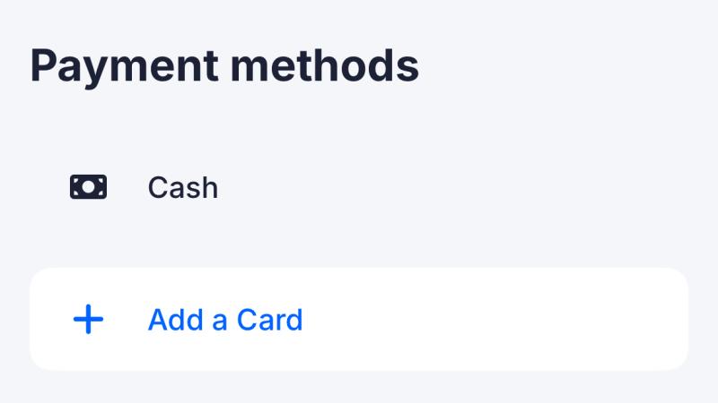 Payment Method Screen Shot
