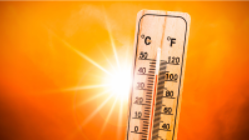 Image of a very hot day with high temperature