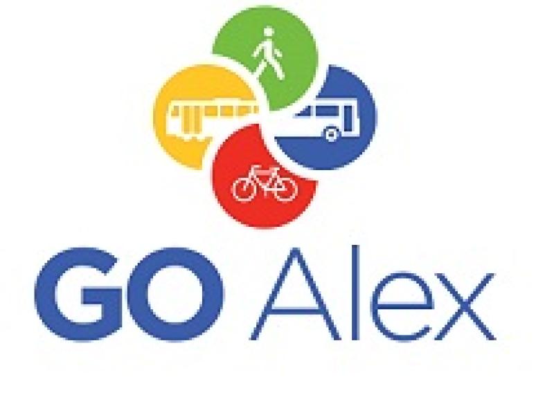 GO Alex logo (graphics for walking, subway, bus, and bicycle)