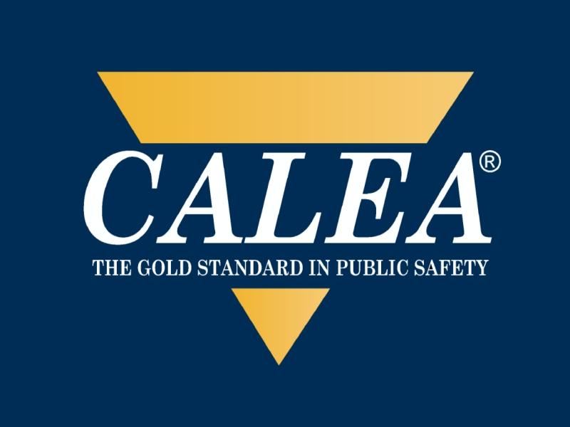 blue, yellow and white logo for CALEA