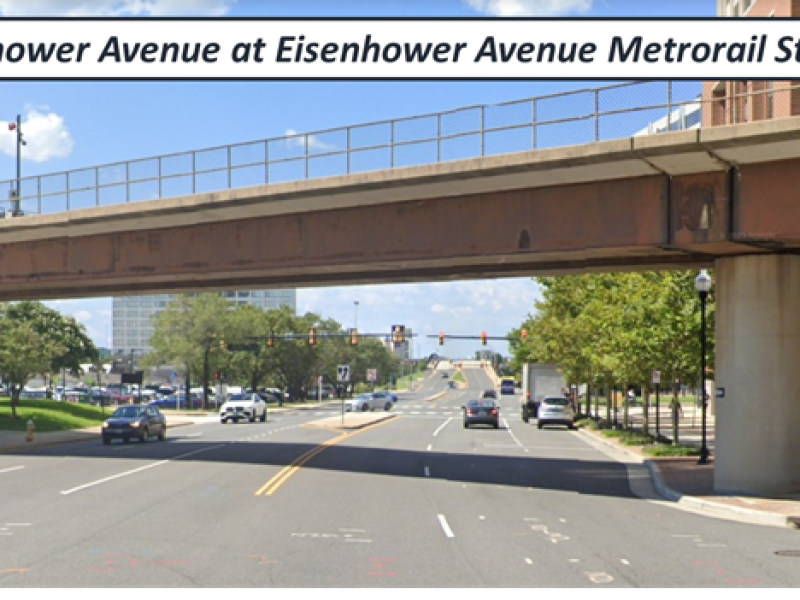 Eisenhower Ave. Metro Enhanced Pedestrian Crossing - Pre-Construction Street View Facing West